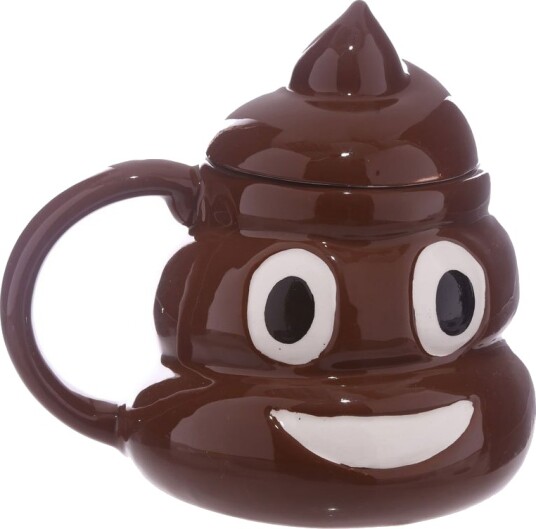 Brun Poop Emoji Kopp med Lokk