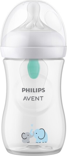 Philips Avent Natural Response Tåteflaske 260 ml med AirFree Ventil Elefant Philips Avent Natural Response Tåteflaske 260 ml med AirFree Ventil Elefant