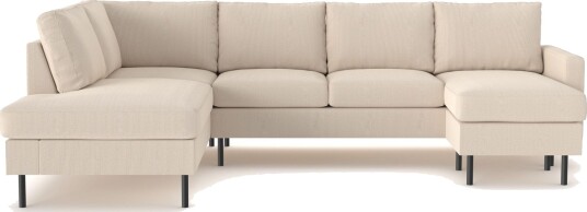 Peppe 4 seters Venstrevendt U formet Sofa med Divan og Sjeselong i Manchester   Greige