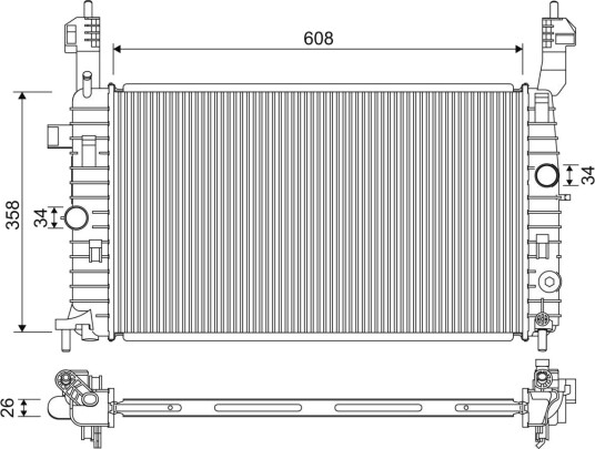 Radiator motorkjøling VALEO 701332