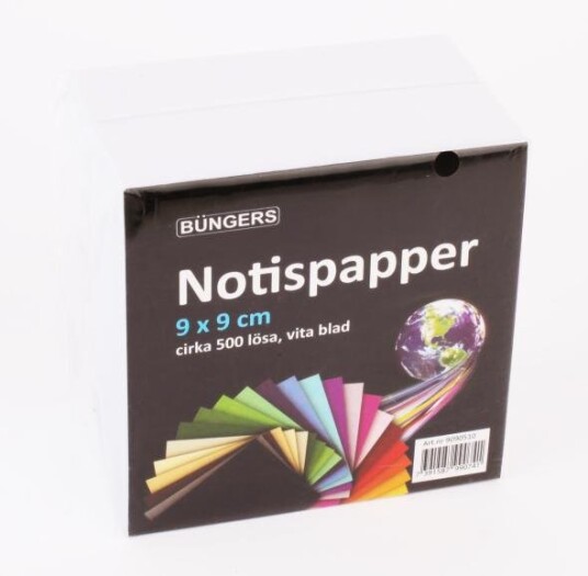 Bünger Memo box refill unglued 9x9cm white