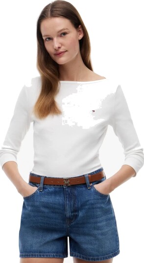 Tommy Hilfiger New Cody Slim Boat Nk 3/4Slv White XS