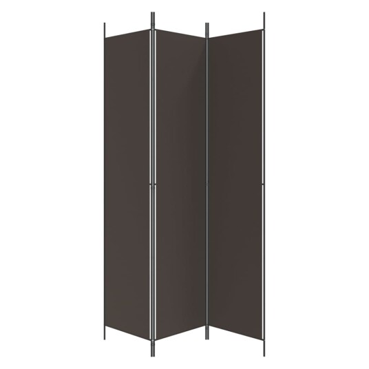 vidaXL Romdeler 3 paneler brun 150x220 cm stoff