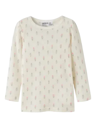 Name It Wang Tulip ull trøye til barn coconut milk AOP 116 Name It Wang Tulip ull trøye til barn coconut milk AOP 116