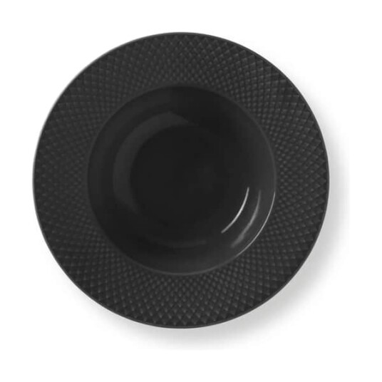Lyngby Porcelæn   Rhombe Earth dyp tallerken 24,5 cm slate