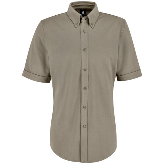 JOBELINE Skjorte herre Piqué kortermet; Størrelse 2XL; Gråbrun/taupe JOBELINE Skjorte herre Piqué kortermet; Størrelse 2XL; Gråbrun/taupe