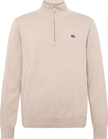 Lexington Clothing Cotton Half Zip Knitted Sweater Beige XXL Lexington Clothing Cotton Half Zip Knitted Sweater Beige XXL