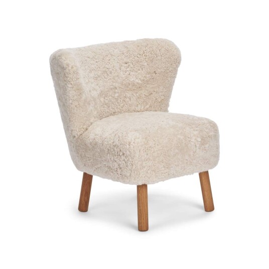 Natures Collection Emily Lounge Chair Korthåret Beige Eik
