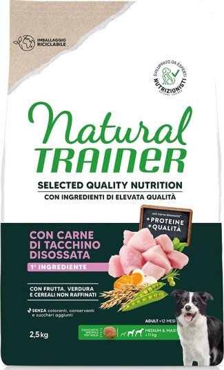 Natural Trainer Tørrfôr Adult Selected Quality Nutrition Medium & Maxi Sparepakke Kalkun 2 X 2.5 kg Natural Trainer Tørrfôr Adult Selected Quality Nutrition Medium & Maxi Sparepakke Kalkun 2 X 2.5 kg