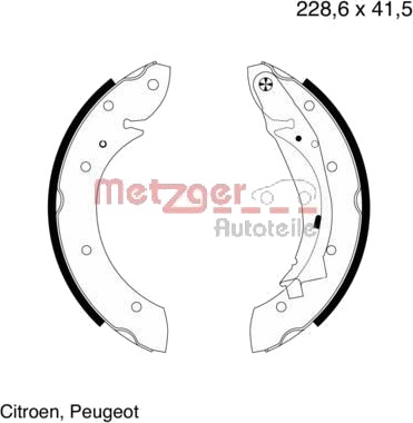 Bremsesko sett METZGER MG 641 Bremsesko sett METZGER MG 641