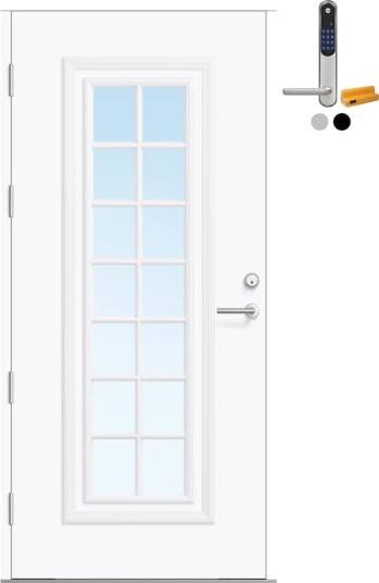 Ytterdør Bygg1 Fjord 06 Klarglass med Yale Doorman Classic Home