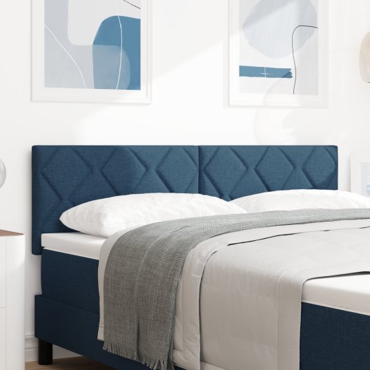 Hodegavl med Diamantblokker Design Blå 140 cm Stoff