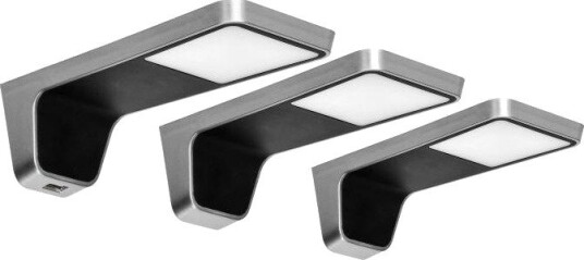 Orno Nela LED Skapbelysning Sett - 3 stk., 2x2W + 7,5W, 4000K, med USB, sort