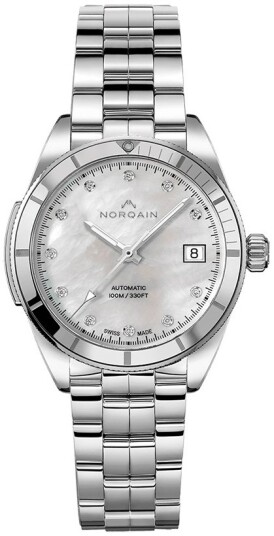 Norqain Dameklokke N1800D81A/M18D/182S Adventure Hvit/Stål Ø37 mm Norqain Dameklokke N1800D81A/M18D/182S Adventure Hvit/Stål Ø37 mm