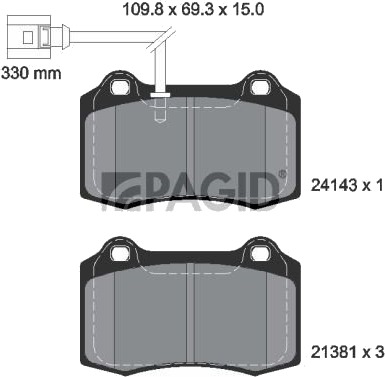 PAGID T1490N Bremseklosser
