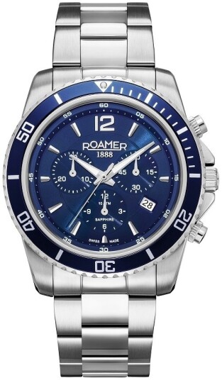 Roamer Monza Herreklokke 862837 41 45 20 Nautic 100 Chrono Blå/Stål