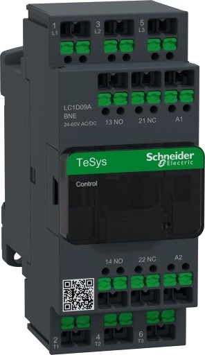 Schneider Electric Kontaktor Deca 9A 3P 24–60V AC/DC Snap-in, LC1D09ABNE