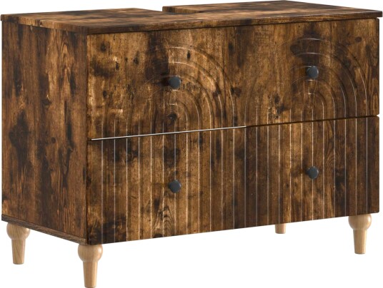 vidaXL Baderomsvaskeskap ALKMAAR Røkt Eik 82 x 41 x 59 cm