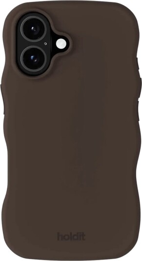 Holdit Wavy Case Silicone Magsafe Cpt. iPhone 16 CHOCOLATE