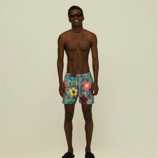 OAS Company Darksy Swim Shorts - Grey Flower Grå S