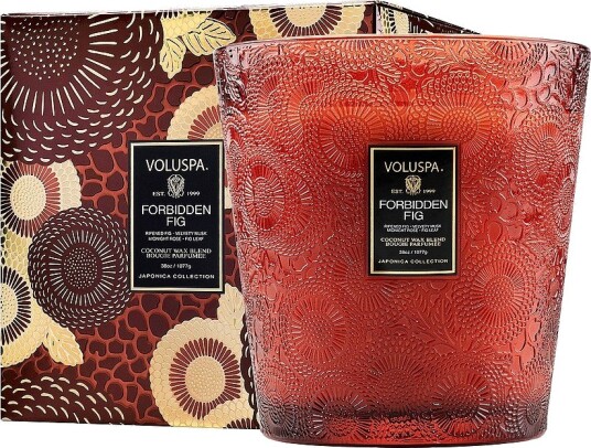 Voluspa Forbidden Fig Boxed Luxe Jar Candle 80H Brun