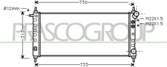 PRASCO OP028R007 Radiator motorkjøling