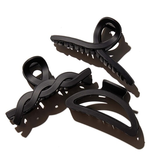Medium Elegant Claw Hair Clips 3 Pack Black Medium Elegant Claw Hair Clips 3 Pack Black