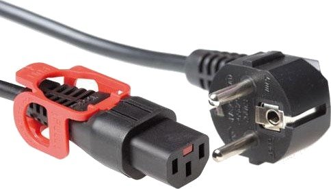 ACT Strømkabel CEE 7/7 Hann (Vinklet) - C13 IEC Lock+ Svart 2 m, EL332S