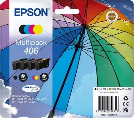 Epson Blekkpatron Pakke T406 Sort/CMY (8.7ml/3x6ml)
