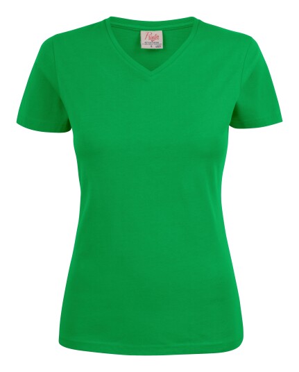 Printer Heavy V-neck Lady T-skjorte Grønn Grønn