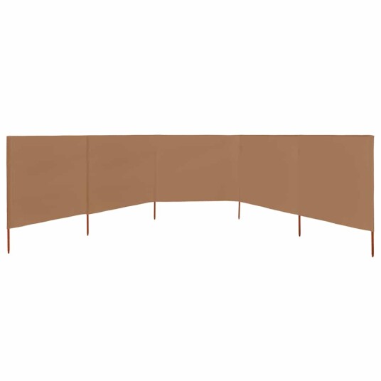 vidaXL Vindskjerm 5 paneler stoff 600x120 cm gråbrun