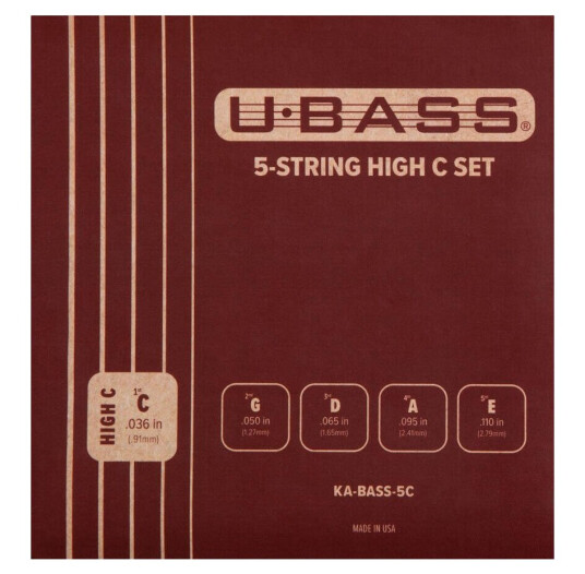Kala U-Bass Roundwound String Set 5-String, High C