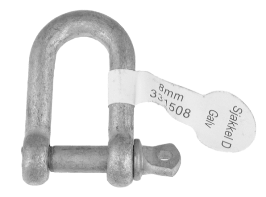 Sjakkel D 8mm Galvanisert