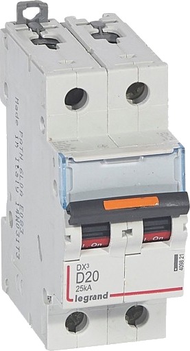 Legrand DX3 MCB automatsikring D20 2P 2M 25kA