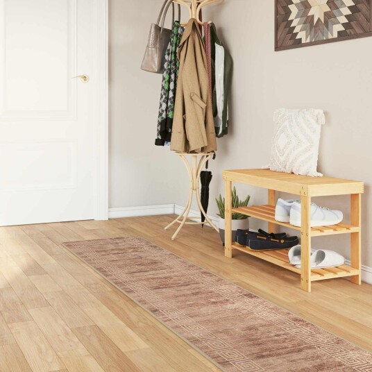 Teppe Runner MARSA Hvit 50 x 400 cm Polyester og PVC Teppe Runner MARSA Hvit 50 x 400 cm Polyester og PVC