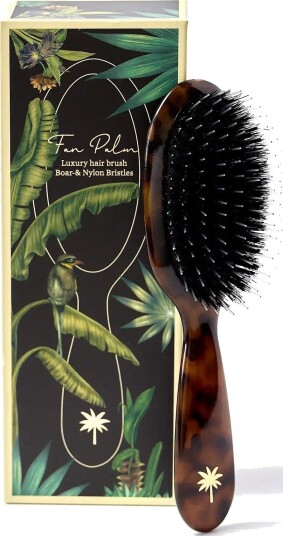 FANPALM Small Turtle Boar & Nylon Hair Brush TURTLE PATTERN One Size
