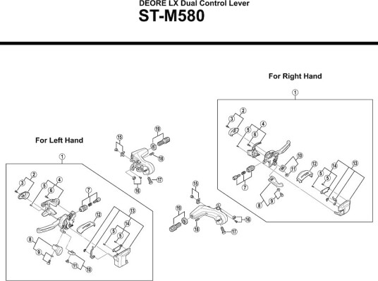 Shimano utløsergrep høyre til ST-M580