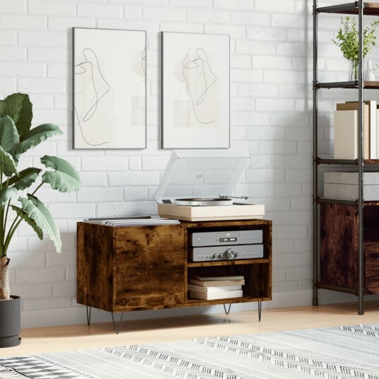  Hifi benk røkt eik 85x38x48 cm konstruert tre