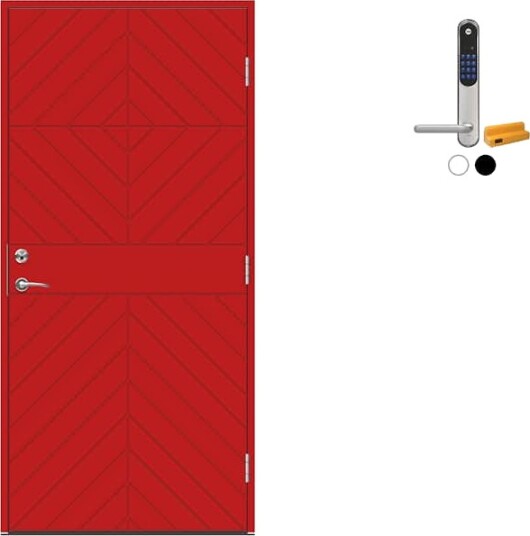 Ytterdør Swedoor Advance-Line Classic Grieg med Yale Doorman Classic Home