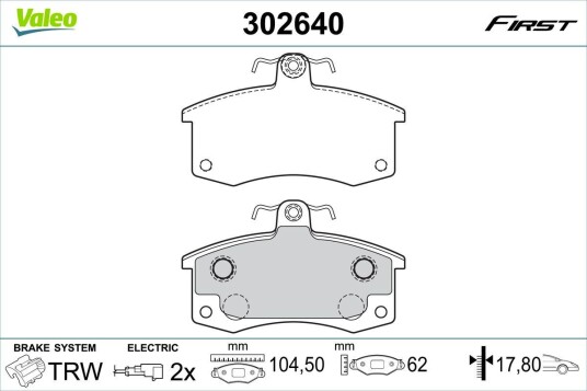 Bremseklosser VALEO 302640
