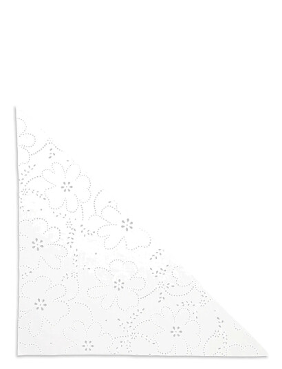 SUI AVA Floral Broderie Bandana Scarf   White   ONE SIZE
