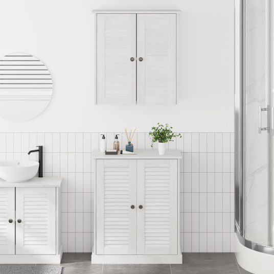 Baderomsinnredningssett med hylle 2 pcs Brun 67,5 x 34 x 80 cm Baderomsinnredningssett med hylle 2 pcs Brun 67,5 x 34 x 80 cm