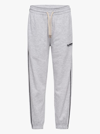 Hummel JR Loose Piping Bukse Light Grey Melange/Black 140
