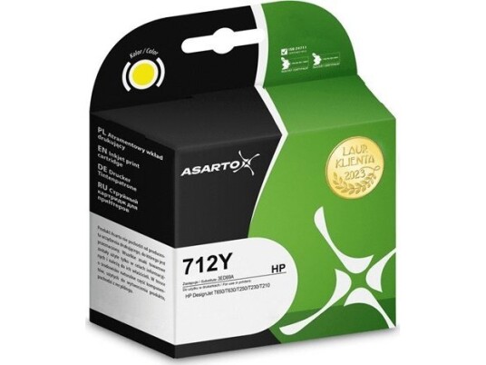 Tusz Asarto Tusz Asarto Do Hp 712Y | 3Ed69a | 29 Ml | Yellow Tusz Asarto Tusz Asarto Do Hp 712Y | 3Ed69a | 29 Ml | Yellow