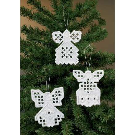 Permin Broderisett Hardanger Engler Tett 10x9cm 3 stk