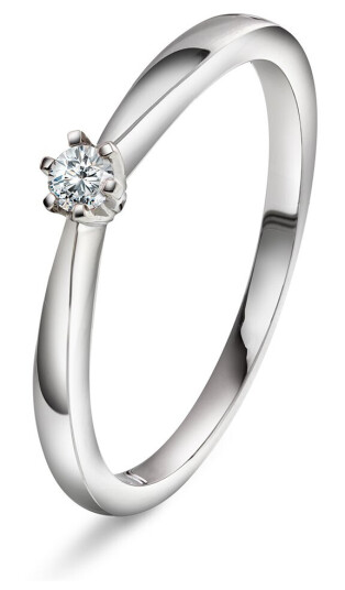 Olivia Ring i 585 hvitt gull med diamant 0,07 ct størrelse 54
