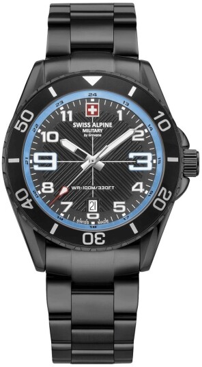 Swiss Alpine Military Herreklokke 7029.1171 Raptor Sort/Stål Ø42 mm