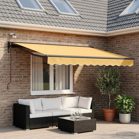 vidaXL Elektrisk Utrekkbar Markise sand 3,5 x 2 m