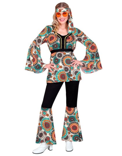 60"s Mandalamønstret Hippiekostyme til Dame XX Large 60"s Mandalamønstret Hippiekostyme til Dame XX Large
