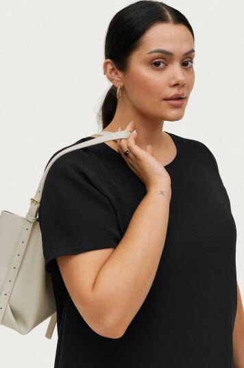 Only Carmakoma   Kjole carLux SS Tunic Dress Wvn   Svart